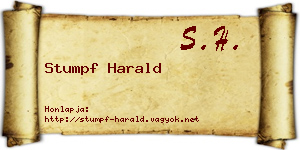 Stumpf Harald névjegykártya